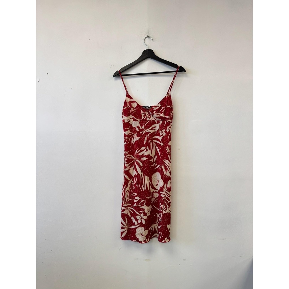 VTG Trendy Dress Womens XS Red Floral Slip Sundress Hawaiian Tropical Y2K